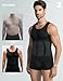 JESIDO 3 Pack Compression Shirt Men Slimming Body Shaper Tummy Control Vest Workout Tank Top Shapewear