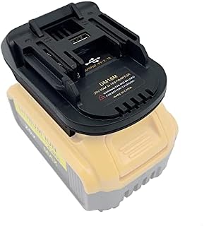 DM18M Battery Adapter Compatible with Makita 18V Li-Ion Battery, Battery Power Tools Adaptor Convert Compatible with Dewalt 18V 20V XR for Milwaukee 18V Battery to MAK 18V Tools,with USB Port