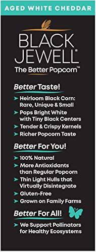 Black Jewell Aged White Cheddar Hulless Heirloom Popped Popcorn 4.5 Ounces (Pack Of 3) #TOP2