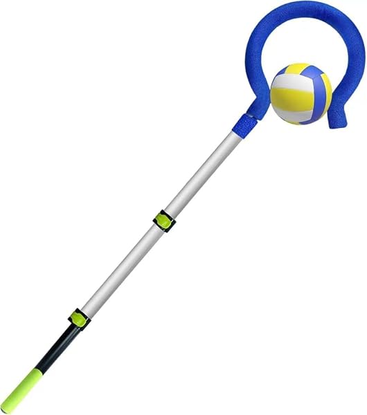 バレーボールスパイクトレーナーは、クエスチョンマーク型で、スパイク、トス、サーブの練習をサポートします。伸縮式で高さ調節可能、滑り止めハンドル、安定した固定のためのロック機構を備え、スキル向上、個人トレーニング、コーチングに最適です。 - 1