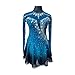 Nnnnydjy Professional Figure Skating Dress Girl Lady Ice Skating Suit Outdoor Sports Skate Skirt Women's Gymnastics Wear,Blue,L
