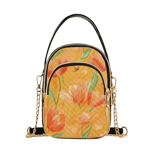 Sac à bandoulière orange multipoche femme mode pour look tendance