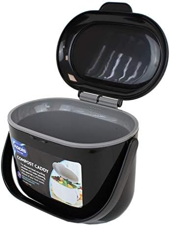 All-Green Addis Kitchen Compost Caddy  Black & Grey - 2.5L size Composting Guide