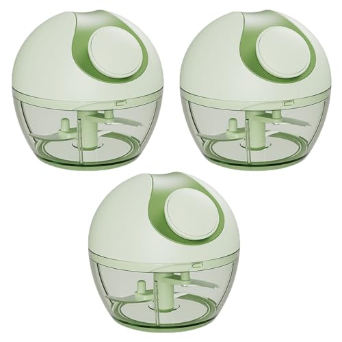 Cortador de verduras y cebollas, cortador manual de verduras, 170 ml, picadora de cebolla con cuerda, picadora de ajos, picadora universal para verduras, frutas, ajos, alimentos para bebés, 3 unidades