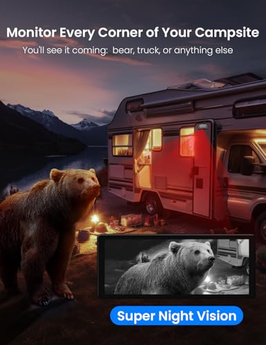 Image of Wireless Backup Cameras System with 10.26 inchPre-Wired for Furrion System 1080P HD IPS Touch Screen-No Delay,IP69K Waterproof,Super Night,Wide Split Screen 2-Channel for Reversing RV,Trailer,Camper,Truck