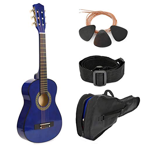 SALE! 30" BLUE Wood Guitar with BONUS Case and Accessories for Kids/Girls/Boys/Beginners