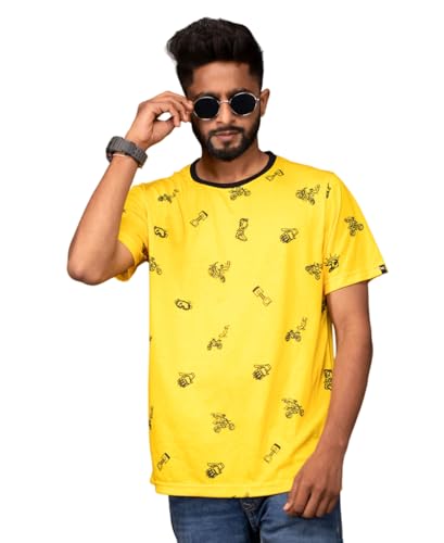 Image of WANDERLOOMS Men Tshirt Front & Back Graphic Printed Full Print Tshirt for Men Round Neck Half Sleeve T-Shirt