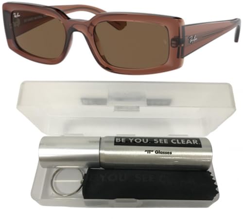 Ray-Ban RB4395 Sunglasses Bundle: RB 4395 KILIANE 667873 Transparent Brown/Dark Brown Polyamide Standard and Eyewear Cleaning Kit2