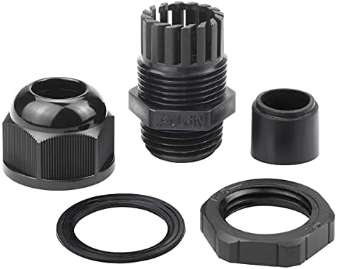 XHF 10 Pcs 1/2" IP68 Strain Relief Nylon Cord Grip Waterproof NPT Cable Glands Adjustable UL Listed and RoHS Compliant (Black) — view 3
