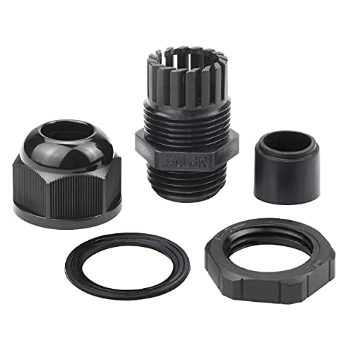 Image of XHF 2 Pcs 1 inch IP68 Strain Relief Nylon Cord Grip Waterproof NPT Cable Glands Adjustable UL Listed and RoHS Compliant (Black)