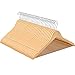 SONGMICS Perchas de Madera Maciza, Paquete de 30, con Barra de Colgar Pantalones Antideslizante, Muescas en Hombros, Gancho Giratorio de 360°, para Abrigos, Trajes, Pantalones, Color Natural CRW031NL