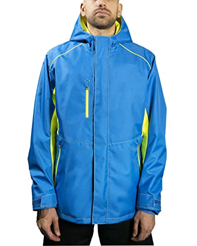 C.B.F. Balducci Group Chaqueta cortavientos, impermeable de tela GORE - TEX con cinta, Azul / Amarillo, XL Cover