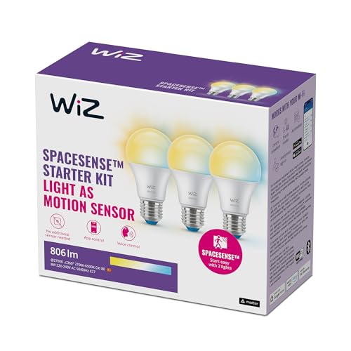 WiZ GU10 Smart LED Bulb - Sostituzione GU10 da 60W, sfumature di bianco, Wi-Fi/Bluetooth, controllo vocale/App, funziona con Google Home, Alexa e HomeKit, 3 lampadine