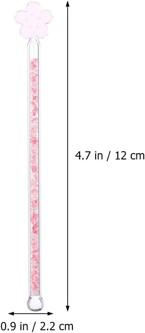 Pink Glass Swizzle Stick Crystal for Cocktails