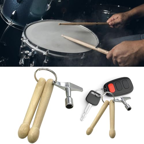 Llavero Musical Instrument Bundles Baquetas de Madera y Hardware Creativo Regalos Ornamentos Compactos Baquetas de Llavero miniatura 2