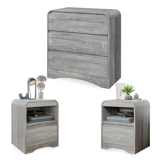 Modern 3-Piece Bedroom Set in Grey