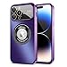 sheheme Magnetic for iPhone 14 Pro Max MagSafe Case [Full Camera Lens Protector] [Compatible with MagSafe] Logo View Plating Glossy Cover Case for iPhone 14 Pro Max Phone Case 6.7â€,Purple