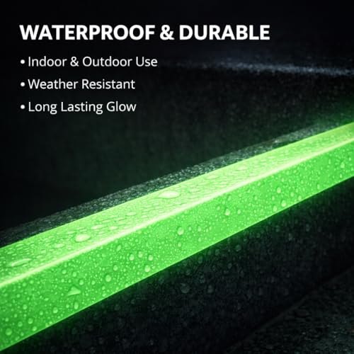 Image of Radium Night Glow in Dark Tape 50.8 mm (2 Inch) Width x 5 Meters (16 Feet) Length. Luminous Self-Adhesive Tape Safety Warning Security Stage Home Decoration Tape, Green