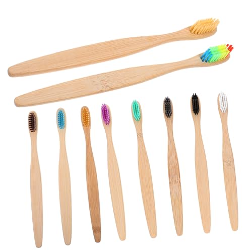 CALLARON 10Piezas Bamboo Toothbrush Soft Bristle Toothbrushes For Gentle Oral Care Portable And Lightweight For Travel And Family Use