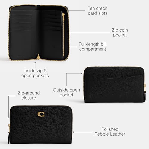 Coach Polished Pebble Leather Medium Zip Around Wallet3
