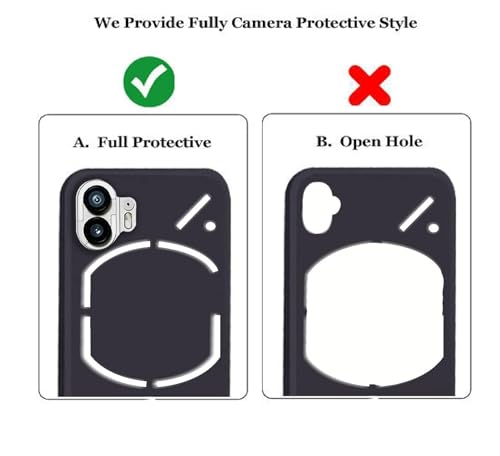 Image of A rtistque Liquid Silicone Back Cover Case for Nothing Phone 2 Matte Shockproof TPU Soft Flexible with Camera Protection - Black