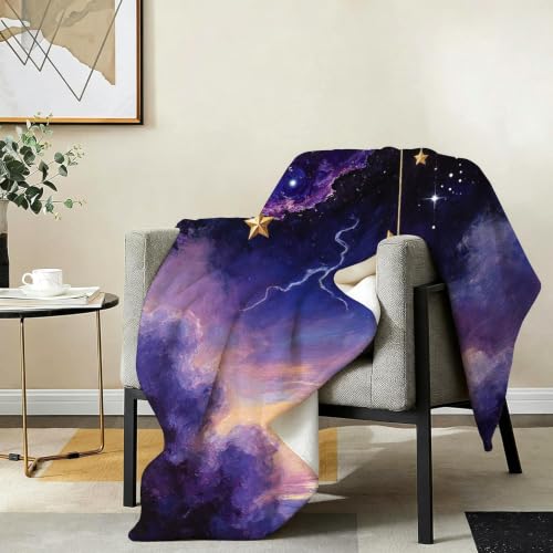 Impression 3D flanelle couverture polaire violette 150x200 microfibre