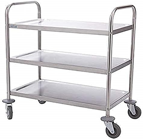 Vogue 3 Tier Flat Pack Trolley St/St - 810 x 455 x 855 mm