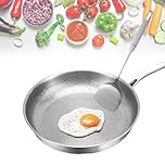 Tencipeda Siraats Titanium Hammered Pan Pro, Siraats Titanium Pan for Cooking with Lid for Electric, Induction, Gas Stoves, Fast Even Heating (30cm)
