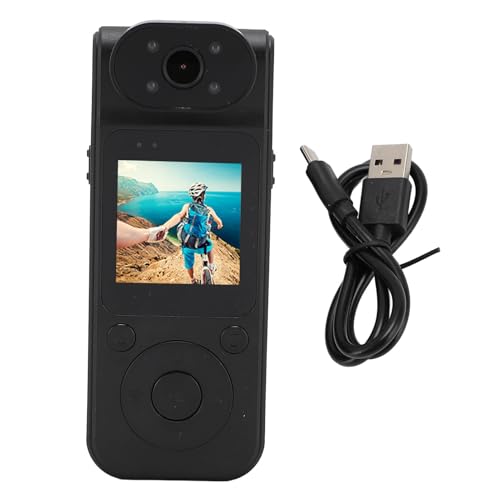 Senrusa Back Clip Camcorder 2K 1.5 Inch Screen Magnetic Wearable Camera 180 Degree Rotatable Lens Body Worn CAM
