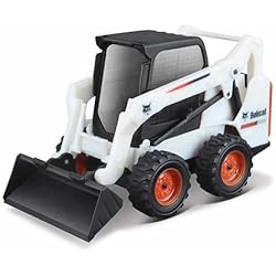 Minicargador Bobcat Caterpillar Bburago- Cargador de dirección Deslizante Bobcat S590 de 10 cm con Cubo, Varios diseños y Colores (May Cheong B18-31801)