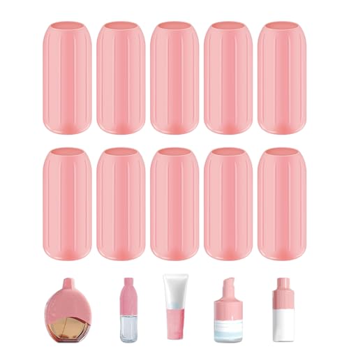 Yesimola Auslaufsichere Hüllen für Reisebehälter,10 Stücke Silikon Elastische Hüllen für Lecksicherung,Wiederverwendbares Reisezubehör,Schutzhülle für Shampoo und Duschgelflaschen