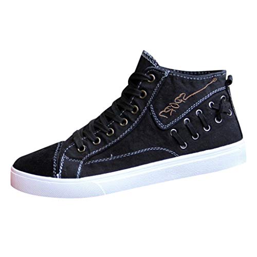 Men High Top Sneakers - Male Canvas Shoes Casual Outdoor Fashion Lace Up