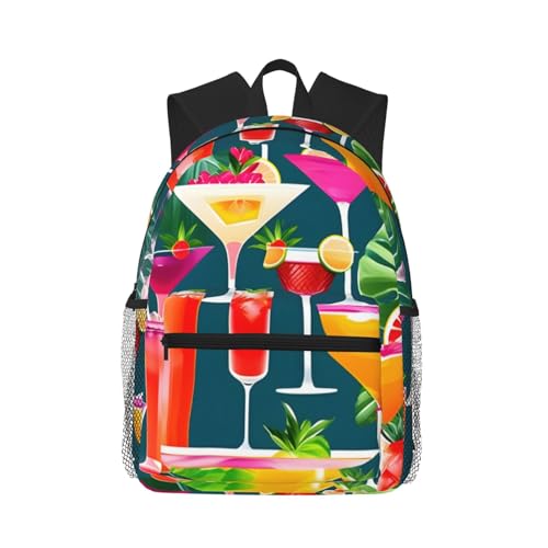 Sac à dos tropical noir léger avec poches de rangement pour étudiant
