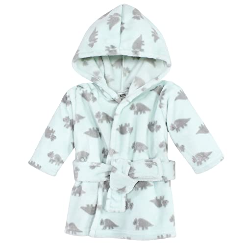 Image of Hudson Baby Unisex Baby Plush Animal Face Bathrobe, Triceratops, 0-9 Months
