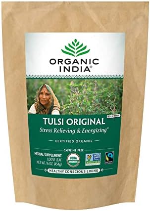 ORGANIC INDIA Tulsi Original Tulsi Tea, Organic Loose Leaf Tea, 1 lb Bag