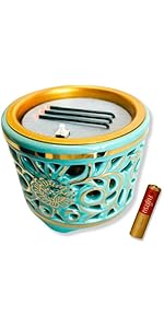 Amazon｜大一創芸 LED電池式線香 横置き（多治見 玉陶器香炉）浄土真宗