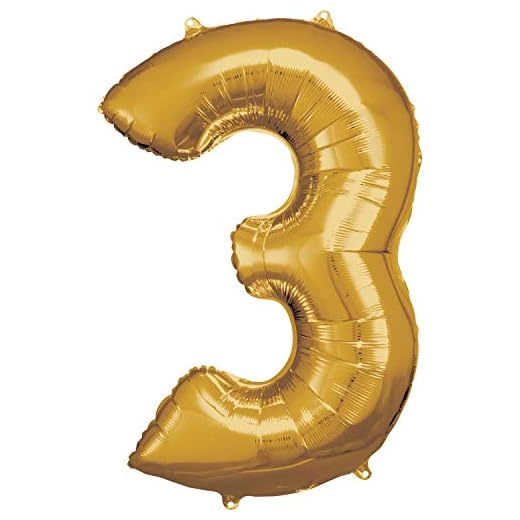 amscan Globo Gigante de Helio 9906268, tamaño 53 x 88 cm, Dorado, XXL, Globo de Helio, cumpleaños, Aniversario, decoración de Fiesta