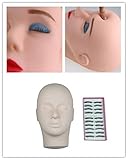 Eyelash Extensions Flat Head Mannequin + 10 Pairs of False Eyelashes