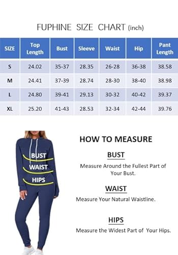 Fuphine Women's Tie Dye Jogger Outfit Sweatsuit 2 Piece Sweatshirt Long Sleeve Hooded And Pants Lounge Sets Tracksuit Navy Xl #TOP3