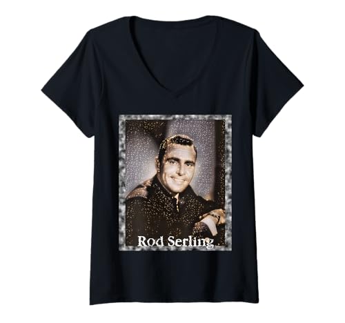 Mujer Rod Serling Autor Foto Camiseta Cuello V