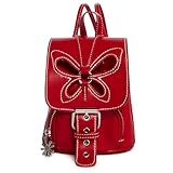 Dolls Kill Feeling Good Butterfly Backpack by Delia's - Vegan Leather Bag With Cut-Out Butterfly Design and Adjustable Straps - Red