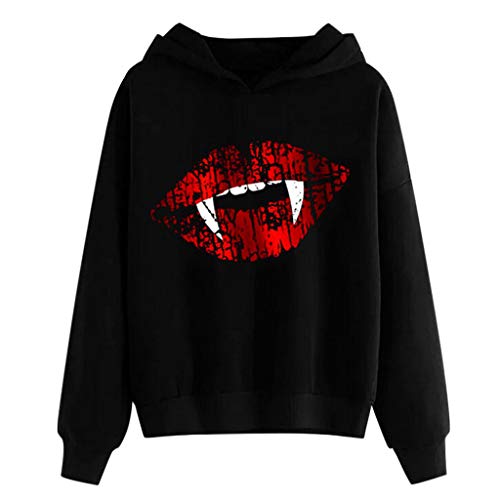 Goddesslili Womens Tops, Vampire Printed Womens Halloween Long Sleeve Shirts Pullover Blouses for Girls Ladies Casual Office Wear, Back to School Supplies
