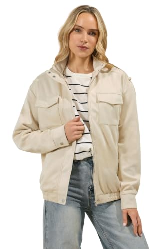 Image of Long Tall Sally - Lts Tall Faux Suede Funnel Neck Jacket - Women's