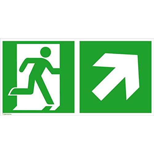 Fp - Placa Salida De Emergencia En Oferta Salvavidas Cartel Vía Derecho Velocidad De Rescate, Aluminio Langnachleuchtend, 30 X 15 Cm
