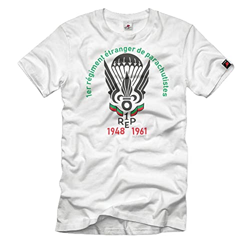 1er REP régiment étranger de parachutistes Fremdenlegion FschJg T-Shirt #31570, Größe:Herren M, Farbe:Weiß Cover