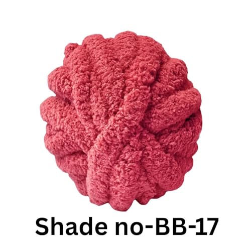 Image of VCR Red Brown Yarn, 200 Grams Big Chunky Hank, 22 Meters Length, Suitable for Knitting Blankets and Pillows, 100% Polyester Yarn Ball for Crochet DIY, Soft Threads, Pack of 1