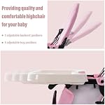 Foldable High Chairs for Baby and Toddler,Adjustable Portable Baby High Chair,Removable Baby Chair Tray-Compact Reclinable Baby Highchairs,light pink