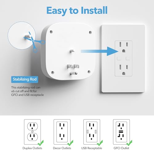 Image of BN-LINK Multi Plug Outlet Extender 2 Pack, 3 Wall Outlets Outlet Splitter with 3 USB Ports(1 USB C), Charging Adapter for Dorm, School, Travel, Office, Home