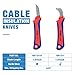iCrimp Utility Knife for Cable Skinning, Wire Insulation Dismantling Knife, 2-Pack Insulated Electricians Cable Stripping Knives, Fixed Blade