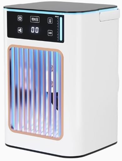 Portable Air Conditioners 900ml Cooling Fan Evaporative Air Cooler Small Portable AC with 3 Speeds 2 Mist 7 Colors LED Light & 2/4H Timer Personal Mini Air Conditioner for Room (white-hh)